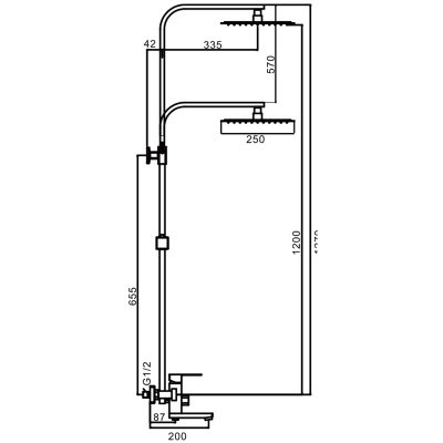 Душевая стойка со смесителем Frap F24802