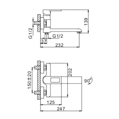 Смеситель для ванны Frap F3272