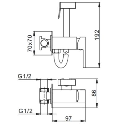 Смеситель с гигиеническим душем Frap F7506-6