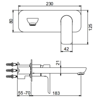 Настенный смеситель для раковины Gappo G1048-22