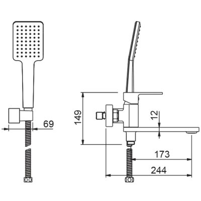 Смеситель для ванны Gappo G3283