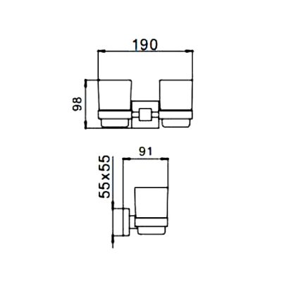 Держатель с 2-мя стаканами Frap F30308