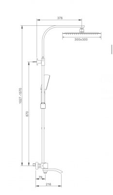 Душевая система с термостатом, излив переключатель на лейку G2407-60