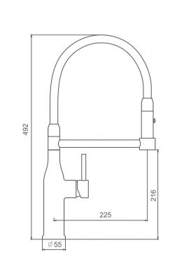 Смеситель для кухни с гибким изливом G4398-55