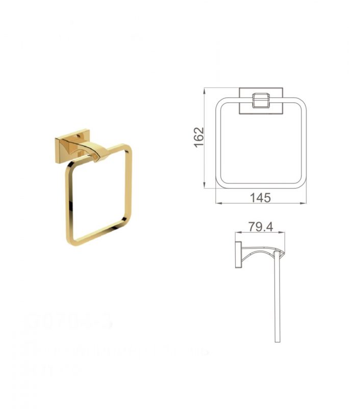 Полотенцедержатель G0704-3 золото