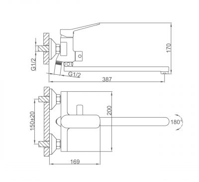 Смеситель для ванны F2261