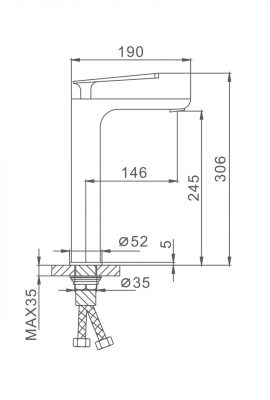 Смеситель для раковины высокий F1052-57