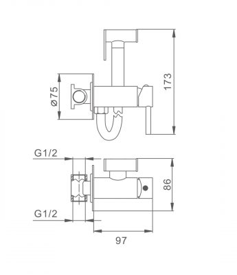 Гигиенический душ со смесителем F7505-9