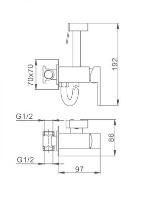 Гигиенический душ со смесителем F7506-4