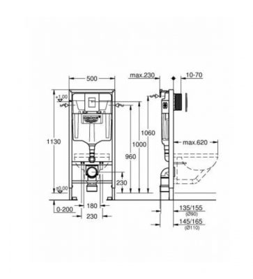 Инсталляция для унитаза GROHE RAPID SL