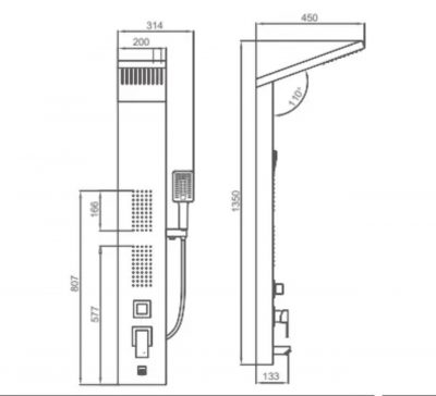 Душевая панель с 4-мя функциями F24005-5