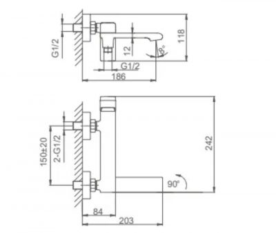 Смеситель для ванны F3284-6