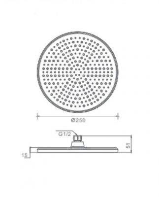 Тропический душ (250mm) RAGLO R451.50.09