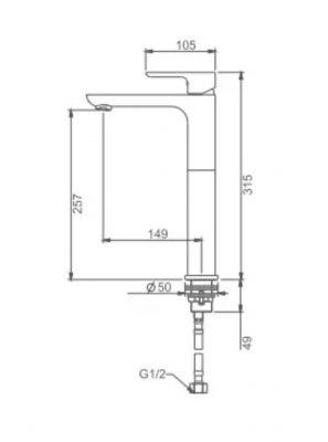 Смеситель для раковины высокий G1048-32