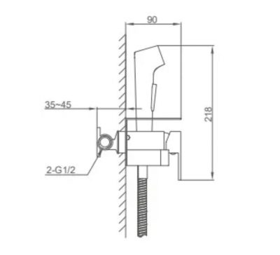 Гигиенический душ с бумагодержателем и полочкой F2076-9