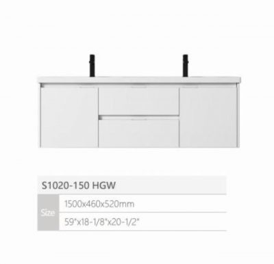 Мебель для ванной S1020-150HGW (раковина+тумба)