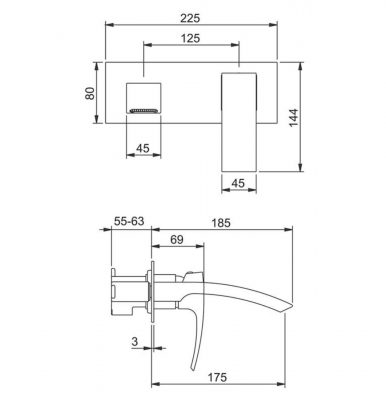 Встраиваемый смеситель для раковины G1007-29