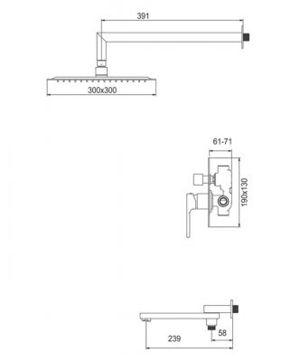 Встраиваемый душевой смеситель G7117-10