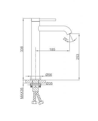 Смеситель для раковины высокий g1006-243