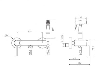 Смеситель для душа с гигиенической лейкой G2006-6