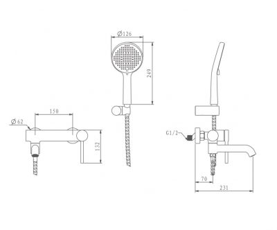 Смеситель для ванны g3206