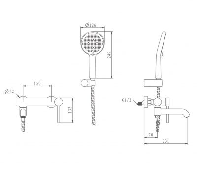 Смеситель для ванны g3206-9