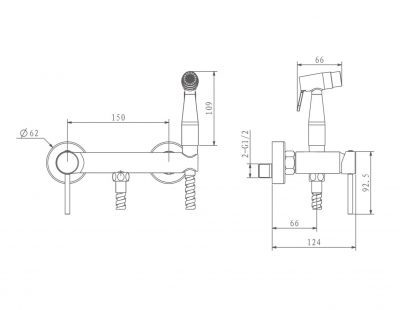 Смеситель для душа с гигиенической лейкой g2006-9