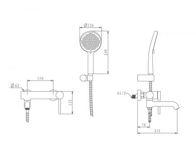 Смеситель для ванны g3206-3